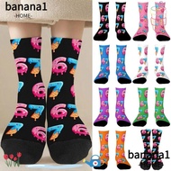 BANA 67 Meme Crew Long Socks, Warm Breathable 67 Meme Ice Cream Socks, Funny Cotton Cartoon Lightwei