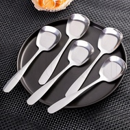 Flat Bottom Spoon - Kitchen Utensils - Eating Spoons - Household Durable Tableware - Dining Table Supplies - Public Large - Soup Rice Distributing Spoon - Stainless Steel Material