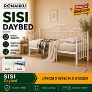 RUMAHKU DS3902 WHITE/BLACK Modern Design Lovely Daybed/ Katil Siang Single / Metal Bed / Mattress / 