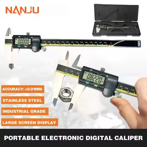 NanJu Vernier Caliper 150/200/300mm 500-196-30LCD 0.01 Mm High Precision Stainless Steel Wear Measur