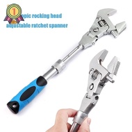 Multi-Function 5-in-1 Adjustable Ratchet Wrench Chrome Molybdenum Steel Foldable Plumbing HVAC Tool 