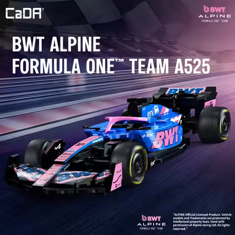 CaDA Alpine F1 A525 Formula Racing Car No.43 Collectible Building Blocks, Assembly Toys for Boys and