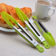 Steel Food Tongs Plastic Tip Bbq Tongs