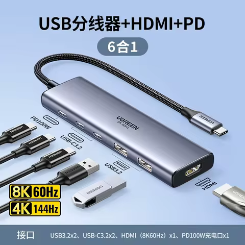 UGREEN USB4 Thunderbolt docking station CM500 USB4.0 8K 7680*4320 resolution The resolution is 4.3 t