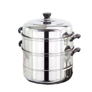 (26CM) STEAMER-Double boilers Stew Pot Multi-functional 3 Layer Steamer Stainless Steel Cooking Pots