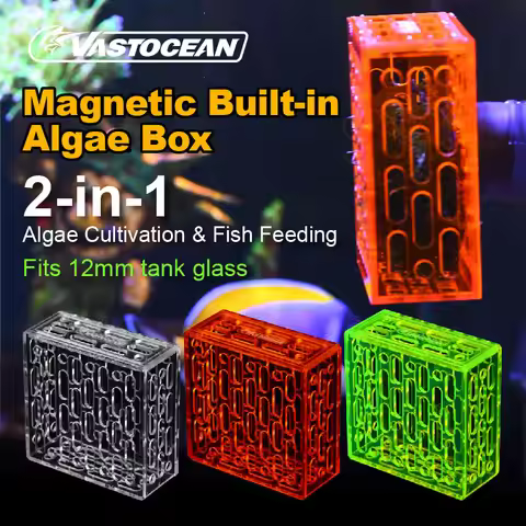 VASTOCEAN Magnetic Fluorescent Internal Algae Box, Algae Clip & Wrasse Feeder
