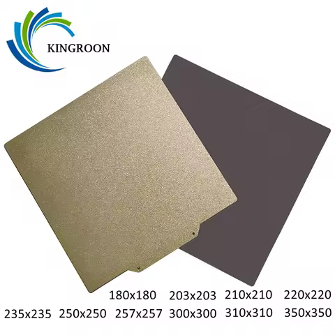 KINGROON 3D Printer Heatbed PEI Spring Steel Sheet 180x180 /235x235 PEI Flexble Magnetic Bed for KP3