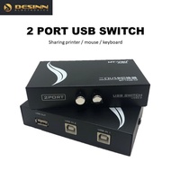 2-Port USB 2.0 Switch, Sharing Hub for Printer, Keyboard, Mouse, Scanner, PC, Laptop