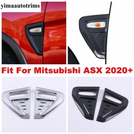 Car Body AC Air Flow Vent Fender Cover Kit Trim For Mitsubishi ASX 2020 2021 ABS Chrome / Carbon Fib