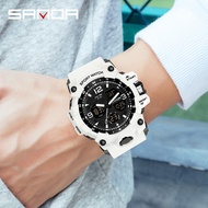 SANDAยี่ห้อผู้ชายกันน้ำนาฬิกาแฟชั่นใส่เล่นกีฬาผู้ชายแบบดิจิตอลควอตซ์Dual Displayนาฬิกาที่สมบูรณ์แบบนาฬิกาปลุกปฏิทินนาฬิกาChrono