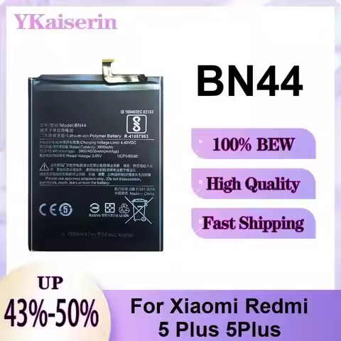4000Mah Environmentally Friendly Mobile Phone Battery For Xiaomi Redmi 5 Plus 5Plus BN44
