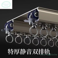 Heavy-Duty Curtain Track One-Piece Double-Track Mute Pulley Slide Rail Aluminum Alloy Top-Mounted Curtain Rod Curtain Track LTBT