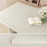 VEELIKE Cream White Wood Contact Paper Peel and Stick Countertops Waterproof Wood Wallpaper for Furn