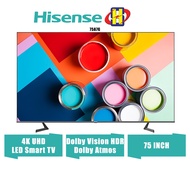 Hisense 4K UHD LED SMART TV (75 Inch) Wide Colour Gamut Dolby Vision HDR Dolby Atmos VIDAA Smart TV 75A7G