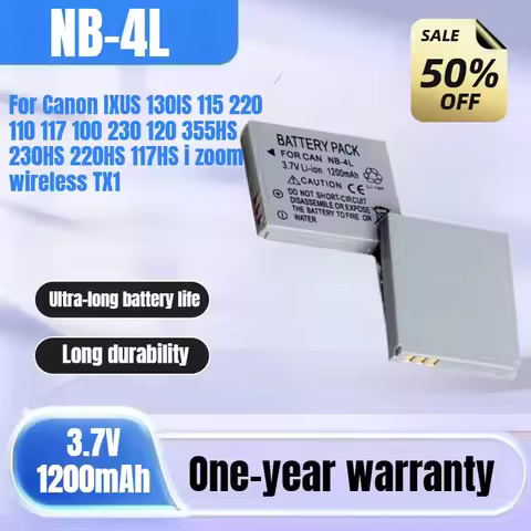 NB-4L Canon Camera Battery for Canon IXUS 130IS 115 220 110 117 100 230 120 355HS 230HS 220HS 117HS
