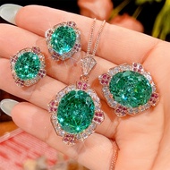 [New Store Discount] Jewelry 26 Years Gold-Plated Para Green Pendant Necklace Main Stone 15 * 1810 *