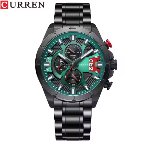 Curren/Carrion 8401 Men's Watch, Six-Pin Watch, Quartz Watch Steel Strap Watch, Calendar Watch Men's