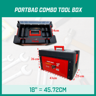 PRESTAR MHE 18" Inch Combo Tool Box Full Set Original 43 x 26 x 25 cm / Tool Box Storage Case / Tool