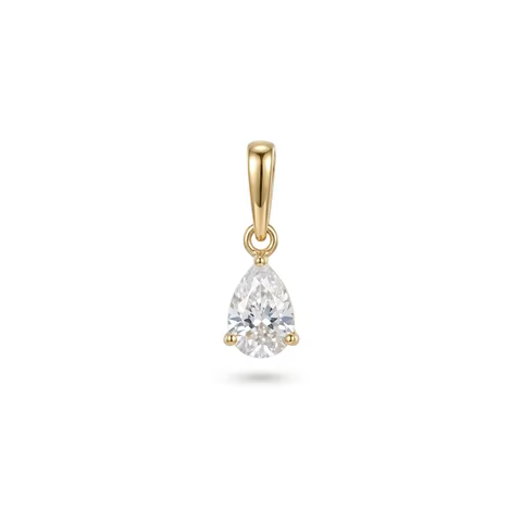 GOLDtutu Customized 14k Real GOLD Pendant 4*6 Moissanitem