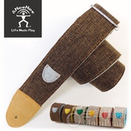 A aNueNue Linen Handmade Wool Felt Shoulder Strap Bird Guitar Bass Ukulele Silver Gray