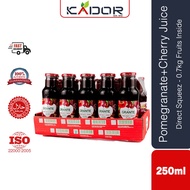 Pomegranate and Cherry Grante juice  - Jus Delima dan Ceri tulen - 250ml - 15bottles - 100% Natural