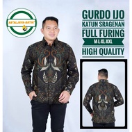 KATUN KEMEJA Ijo Men's Batik Shirt Long Sleeve Fine Cotton FULL Batik Solo Premium Batik For Young People