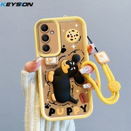 Keysion Ốp chống sốc cho Samsung A56 5G A36 A16 Với Dây Buộc dễ thương Silicone 3D búp bê hoạt hình 