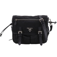 Prada PRADA Logo 肩背包 BT0687 尼龍黑色斜背/肩背包 A5 皮帶扣 Logo 女款 [二手]