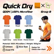 OREN SPORT Microfibre T-shirt (UNISEX) Short Sleeve - QD04 (Group B)
