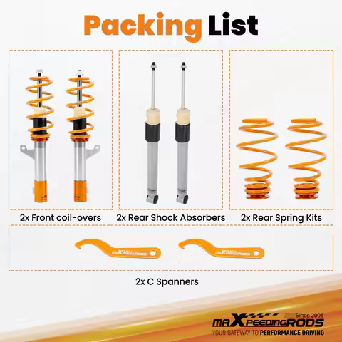 Shock Absorber Coilover Spring & Shock Assembly Coil for VW GOLF MK5 MK6 2.0TDi For Audi A3 8P (FWD)