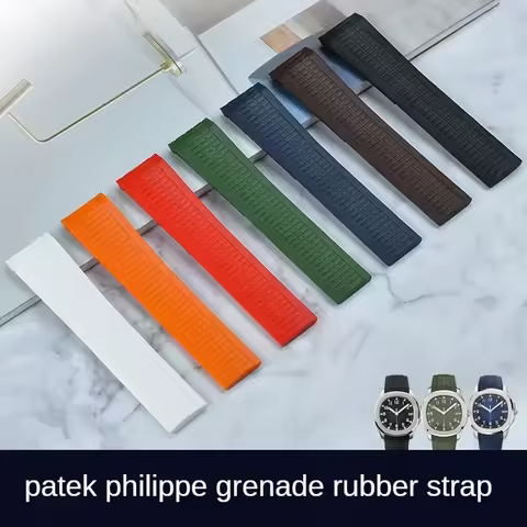 For Patek Philippe Grenade 21mm Rubber Watchbands Replace Original Aquanaut 5167/5164 Pp Folding Buc