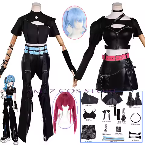 Anime Vtuber Cosplay Hoshimachi Suisei Houshou Marine Costume Woman Chatter Uniform Skirt Wig Set Pa