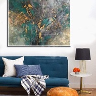 Abstract Green Art Large Abstract Emerald Acrylic Painting On Canvas