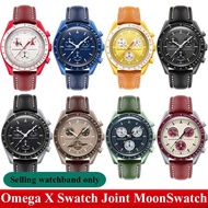 For Omega X Swatch Joint MoonSwatch Co Branded Vintage Genuine Leather Strap Men Women Planet Retro Watch Band Bracelet 20mm