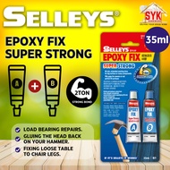 SYK Selleys 35ml A+B Epoxy Fix Super Strong 2 Ton Multipurpose Adhesives Glue Wood Metal Marble AB G