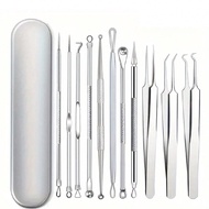 4/11pcs Needling Beauty Acne Needle Elbow Hook Acne Needle Blackhead Tool Set Y2k Skincare Goth Trav