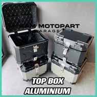 TOP BOX ALUMINIUM X DESIGN 28L 36L 45L 55L 65L WITH UNIVERSAL BASE PLATE MOTORCYCLE HONDA & YAMAHA