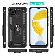 Realme C21軍士指環支架手機殼OPPO A52/A72/A92車載防摔二合一鎧甲保護套A54 4G/A55 5G