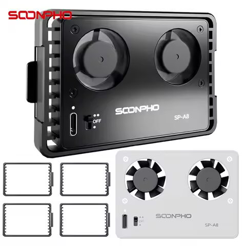 SOONPHO SP-A8 Camera Cooling Fan for Canon Sony FUJI A7M4 ZVE1 A6700 A7C2 ZVE10 ZV1 R5 90D XS10 XT4 