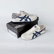 ONITSUKA Onitsuke666 Beige Navy Slip Shoes FVDD