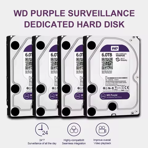 Professional 500GB 1TB 2TB 3TB 4TB 6TB 8TB 10TB 12TB Security Camera Hard Disk, 3.5-Inch Suitable Fo