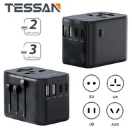 Universal Travel Adapter Worldwide International Plug with 3 USB C +2 USB A Ports, TESSAN Universal Power Adapter 5 USB 5.6A , Worldwide Travel Adapter, All-in-one Outlet Adapter C
