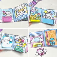 Sanrio Melody Cinnamoroll Kuromi's Halloween Candy Dress Up Party diy Quiet Book Girl's Toy Paper Do