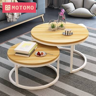 MOTOMO Meja Kopi Coffee Table Nordic Modern Melamine Wood Top Wrought Iron Coffee Table Meja Kopi