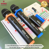 Bộ 2 micro karaoke thu âm không dây chính hãng ONTEKCO MV02 dành cho loa kéo amply vang đẩy