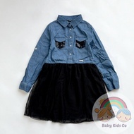 GUESS Outlet Stock Baby Kids Girl Denim Top & Cotton (with Net Design) Dress