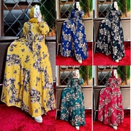 Dress Gamis Muslim Wanita Terbaru Motif Bunga Sepatu