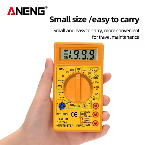 ANENG DT830D Mini Digital Multimeter Voltmeter Voltage Ampere Ohm Tester DC AC Ammeter Power Meter T