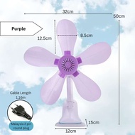 [ BorongPro ] J490 Desktop Clip Fan 5 Blade Mini Clip Fan Wall Mounted Super Soft Wind Super Mute