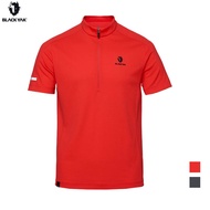 [BLACKYAK] Male POLARTEC DELTA Cool Short-Sleeved Half-Open Top Two-Color Hiking Breathable Moisture